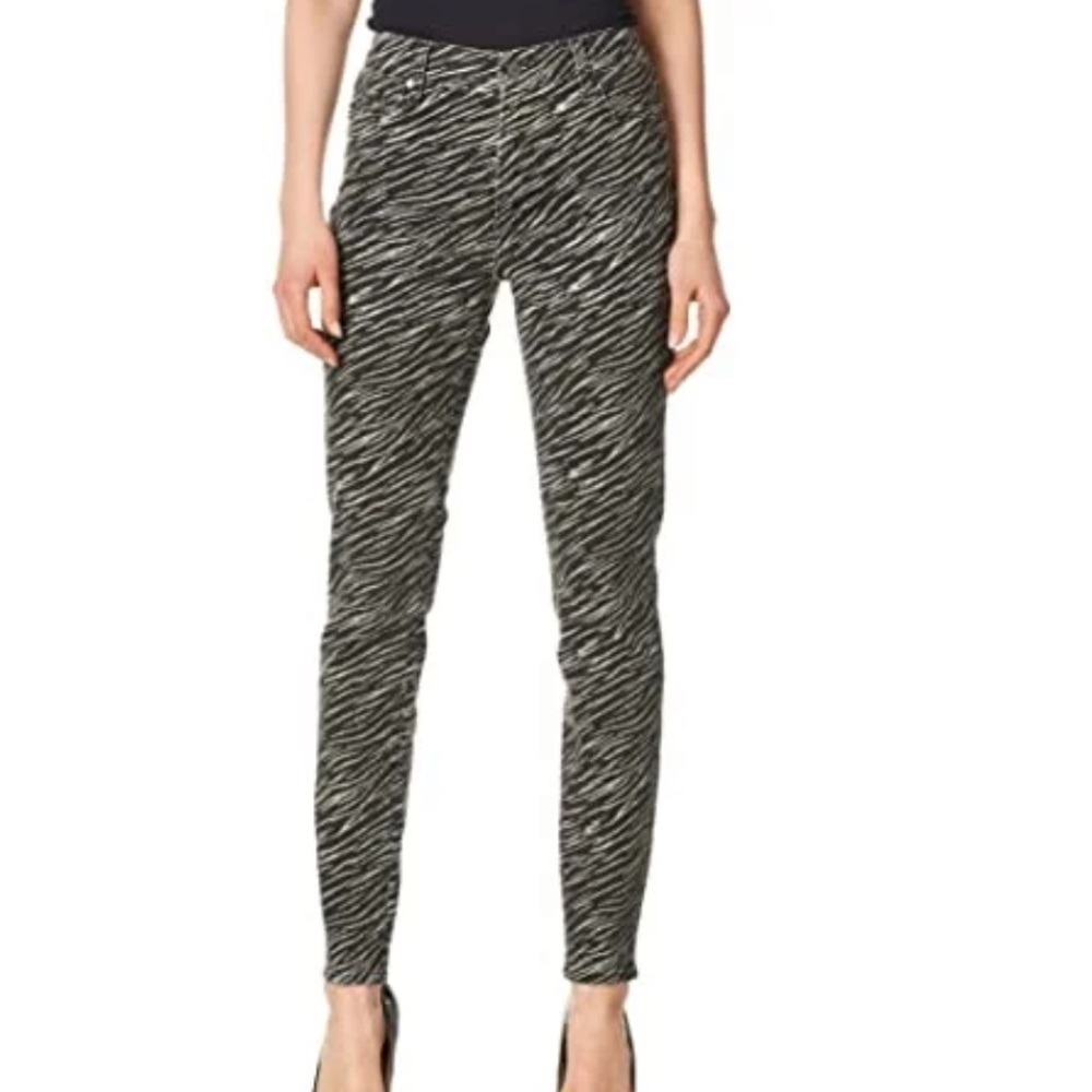 NWOT PAIGE Women's Hoxton High Rise Ultra Skinny Jean Zebra Stripe size 25
